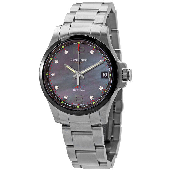 ساعة لونجين كونكويست VHP كوارتز دايموند للسيدات