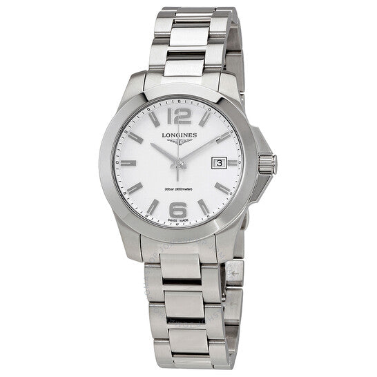 Longines, Conquest White Dial Stainless Steel Ladies Watch