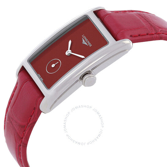 ساعة لونجين دولتشي فيتا كوارتز نسائية بمينا أحمر