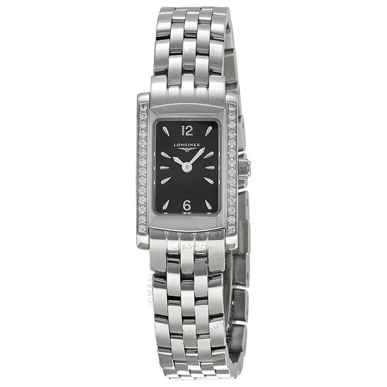Longines, DolceVita Black Dial Stainless Steel Ladies Watch