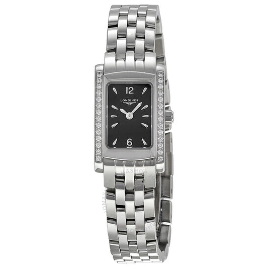 Longines, DolceVita Black Dial Stainless Steel Ladies Watch