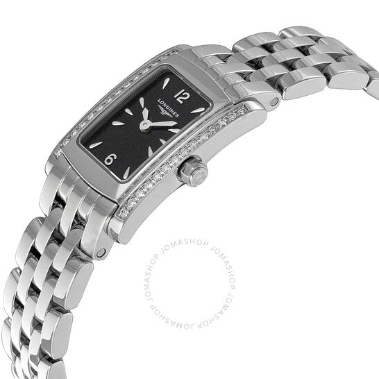 Longines, DolceVita Black Dial Stainless Steel Ladies Watch