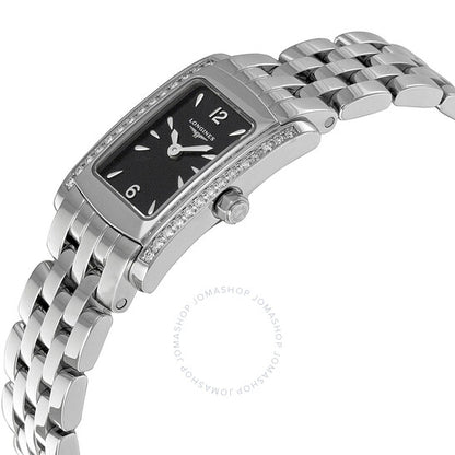 Longines, DolceVita Black Dial Stainless Steel Ladies Watch