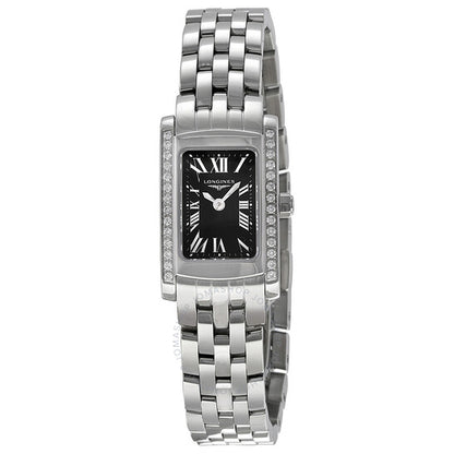 Longines, DolceVita Black Dial Stainless Steel Ladies Watch