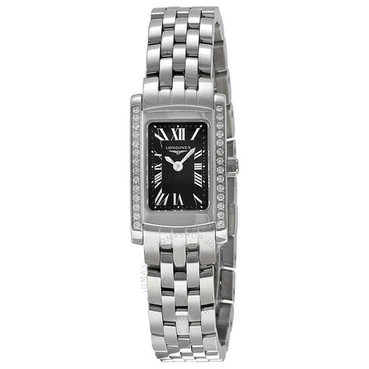 Longines, DolceVita Black Dial Stainless Steel Ladies Watch