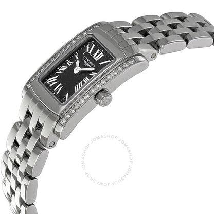 Longines, DolceVita Black Dial Stainless Steel Ladies Watch