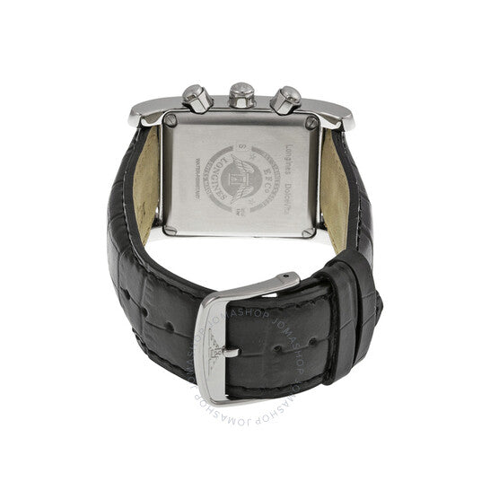 لونجين، ساعة دولتشي فيتا كرونوغراف للرجال بمينا أبيض وجلد