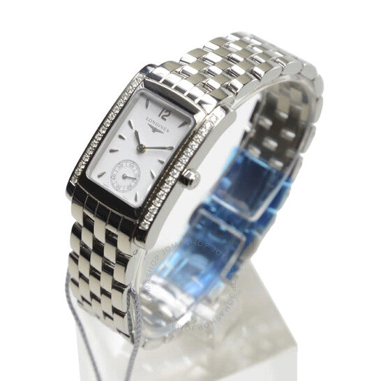 ساعة لونجين دولتشي فيتا كوارتز نسائية بمينا أبيض من الألماس