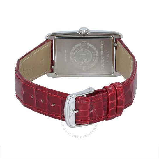 ساعة لونجين دولتشي فيتا كوارتز فضية بمينا فلينك للسيدات