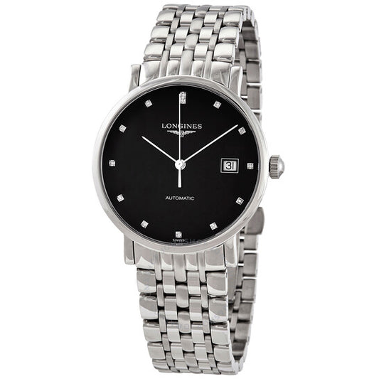 Longines, Elegant Automatic Black Dial Men's Watch
