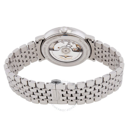 لونجين، ساعة رجالية أوتوماتيكية أنيقة بمينا أسود مرصعة بالألماس