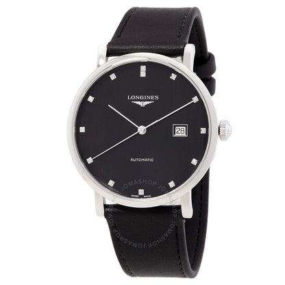 Longines, Elegant Automatic Diamond Black Dial Men's Watch