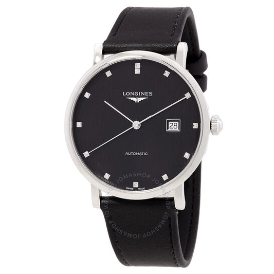 Longines, Elegant Automatic Diamond Black Dial Men's Watch