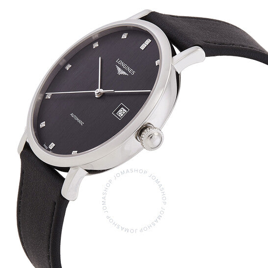 Longines, Elegant Automatic Diamond Black Dial Men's Watch