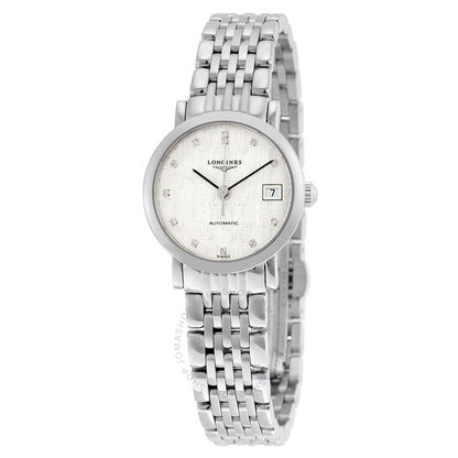 Longines, Elegant Automatic Silver Dial Diamond Ladies Watch L43094776