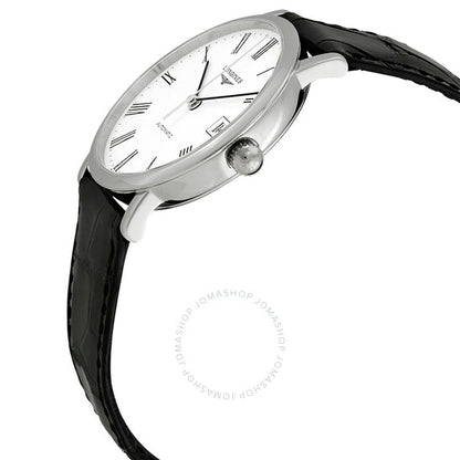 لونجين، ساعة أنيقة أوتوماتيكية للسيدات بمينا أبيض