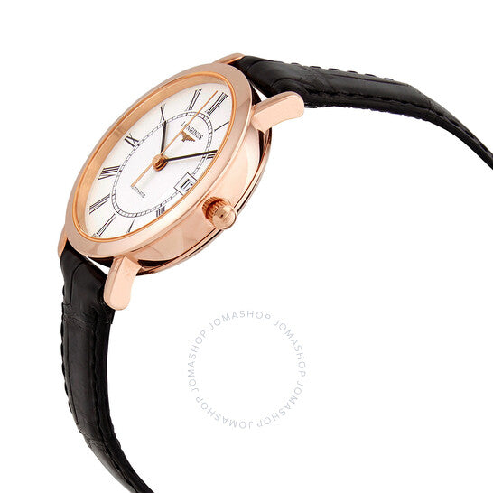 لونجين، ساعة أنيقة أوتوماتيكية للسيدات بمينا أبيض