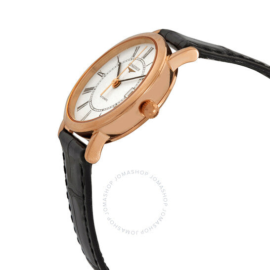 لونجين، ساعة أنيقة أوتوماتيكية للسيدات بمينا أبيض