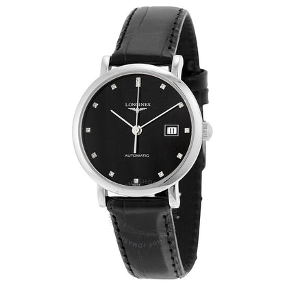 Longines, Elegant Black Diamond Dial Automatic Ladies Watch