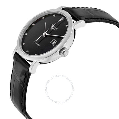 Longines, Elegant Black Diamond Dial Automatic Ladies Watch