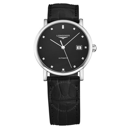 Longines, Elegant Diamond Black Dial Men's Watch