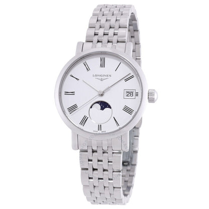 Longines, Elegant Quartz Moon Phase White Dial Ladies Watch