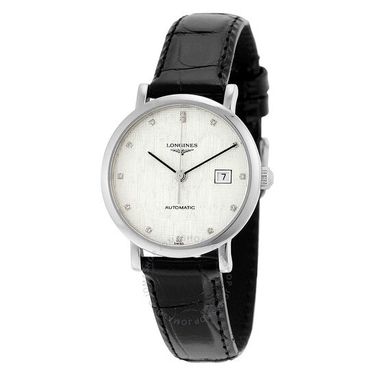 Longines, Elegant Silver Diamond Dial Automatic Ladies Watch