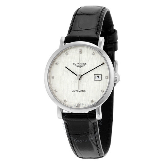 Longines, Elegant Silver Diamond Dial Automatic Ladies Watch