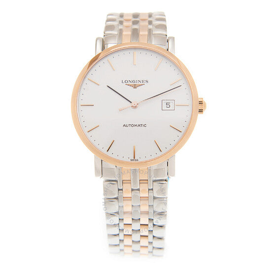 لونجين، ساعة رجالية أنيقة أوتوماتيكية بمينا أبيض