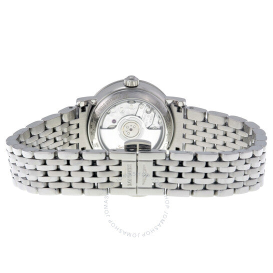 لونجين، ساعة أنيقة للسيدات بمينا أبيض من الفولاذ المقاوم للصدأ