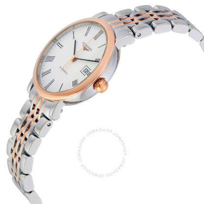 لونجين، ساعة أنيقة أوتوماتيكية للسيدات بمينا أبيض