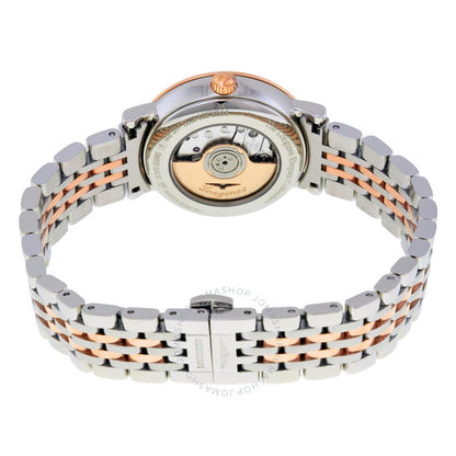 لونجين، ساعة أنيقة أوتوماتيكية للسيدات بمينا أبيض