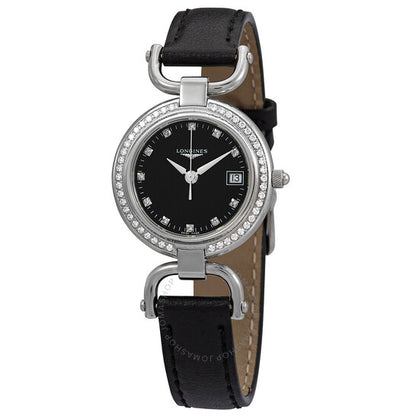 Longines, Equestrian Quartz Diamond Black Dial Ladies Watch