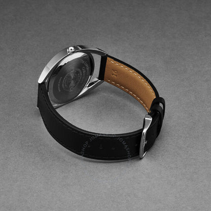 ساعة لونجين إكويستريان كوارتز مرصعة بالألماس ومينا سوداء للسيدات