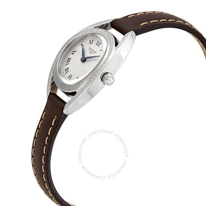 Longines, Equestrian Quartz Diamond Silver Guilloche Dial Ladies Watch