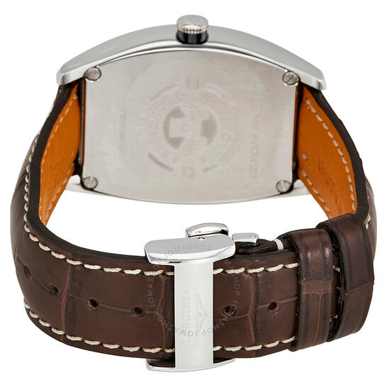 Longines, Evidenza Black Flinque Dial Automatic Men's Leather Watch