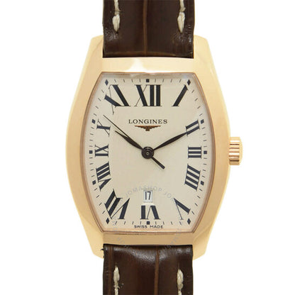 ساعة لونجين إيفيدينزا كوارتز بمينا فضي للنساء