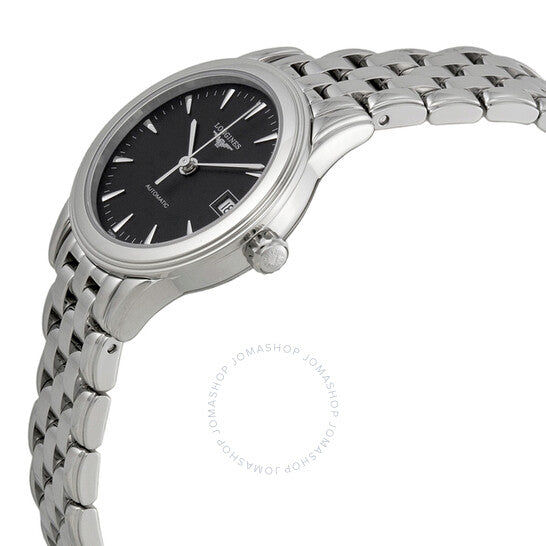 ساعة لونجين النسائية الأوتوماتيكية الرائدة ذات الميناء الأسود L42744526