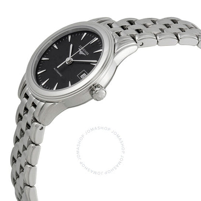 ساعة لونجين النسائية الأوتوماتيكية الرائدة ذات الميناء الأسود L42744526