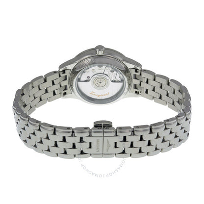 ساعة لونجين النسائية الأوتوماتيكية الرائدة ذات الميناء الأسود L42744526