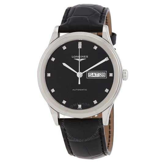 Longines, Flagship Automatic Diamond Black Dial Men's Watch
