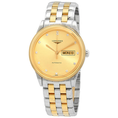 Longines, Flagship Automatic Diamond Gold Dial Men's Watch