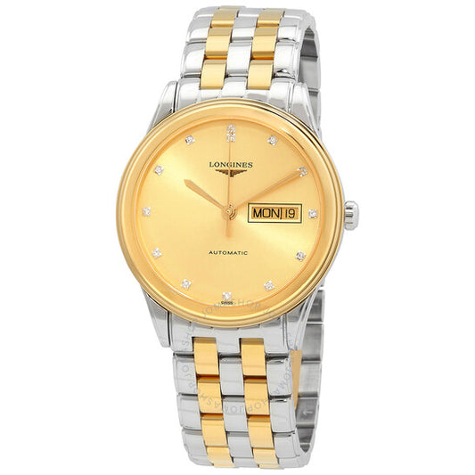 Longines, Flagship Automatic Diamond Gold Dial Men's Watch