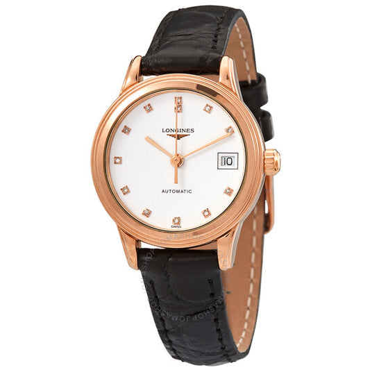 لونجين، ساعة نسائية أوتوماتيكية رائدة بمينا أبيض من الماس