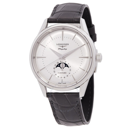 Longines, Flagship Heritage Automatic Moon Phase Silver Men's Watch