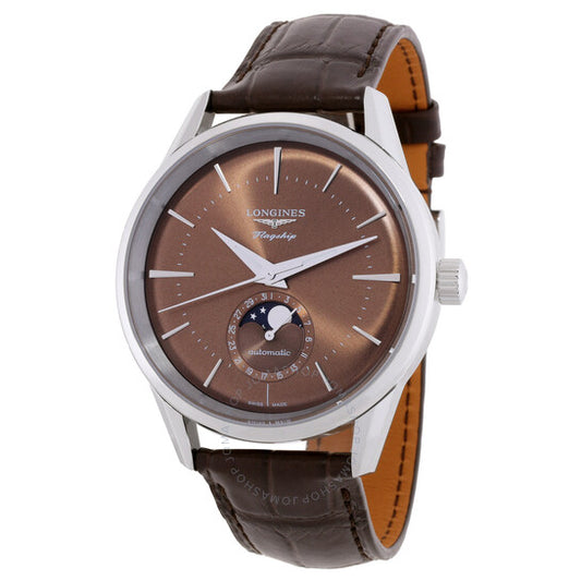 Longines, Flagship Heritage Moonphase Automatic Moon Phase Brown Dial Men's Watch