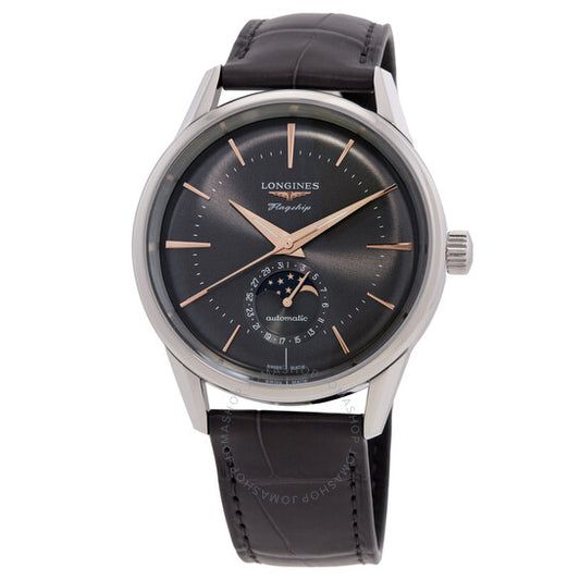 Longines, Flagship Heritage Moonphase Automatic Moon Phase Grey Dial Men's Watch