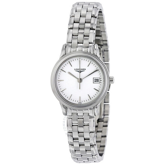 Longines, Flagship White Dial Stainless Steel Ladies Watch L42164126
