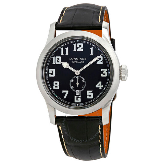 ساعة لونجين هيريتيج أوتوماتيكية للرجال بمينا أسود