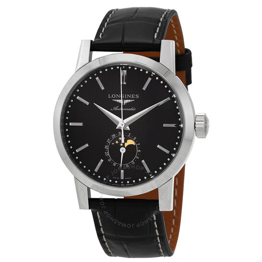 لونجين، ساعة هيريتيج كلاسيك أوتوماتيكية للرجال بمينا أسود